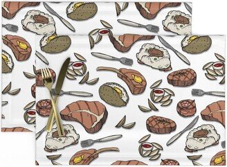 Meat & Potatoes Placemats | Set Of 2 - By Kim Marshall Studio Fathers Day Dad Bbq Cloth Spoonflower