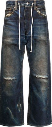 Distressed Drawstring Jeans