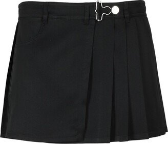 Buckle Embellished Mini Skirt