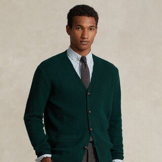 Suede-Patch Wool-Cashmere Cardigan-AB