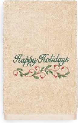 Happy Holidays Turkish Cotton Hand Towel