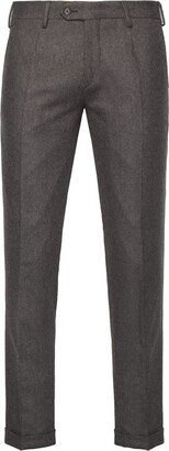 Cool-wool Slim Fit Pleated Trousers Pants Cocoa