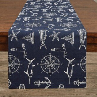 Captain'S Quarters Table Runner 15X54 - Navy