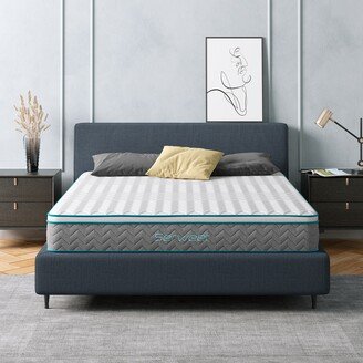 Serweet 8 Inch Bamboo Charcoal Memory Foam Hybrid Mattress