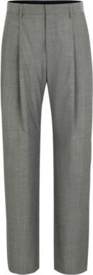 Relaxed-fit pants in mohair-look virgin wool