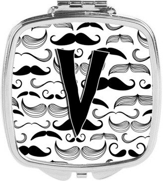 CJ2009-VSCM Letter V Moustache Initial Compact Mirror