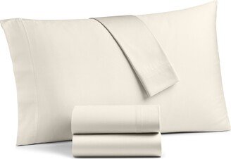 Oake Solid 300 Thread Count Cotton Tencel 3-Pc. Sheet Set, Twin, Created for Macy's