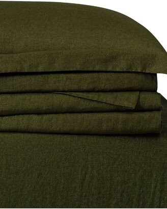 Linen Olive Green Sheet Set