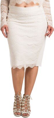 Tori Lace Overlay Pencil Skirt-AA