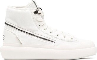 Zip-Detail Hi-Top Sneakers