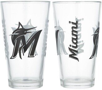 Miami Marlins Two-Pack 16 oz Pint Glass Set