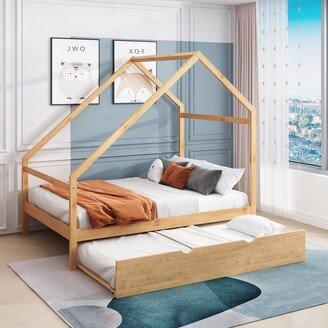 Full Size Wooden House Bed