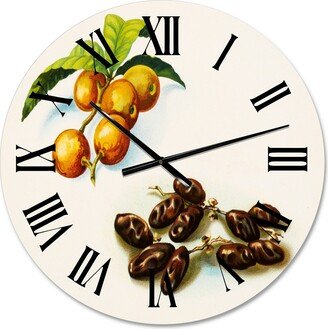 Designart 'Vintage Fruits IV' Farmhouse wall clock
