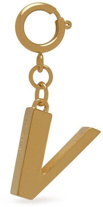 Alphabet Brass Keyring - V