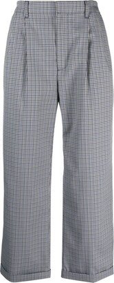 Straight-Leg Checked Trousers