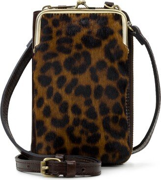 Pertina Frame Leather Crossbody Bag