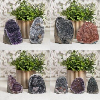 9 Pieces Lot, Cathedral, Standing Amethyst, Uruguayan Amethyst Cut Base, Polished Wholesale Supplier - Mmlt0238