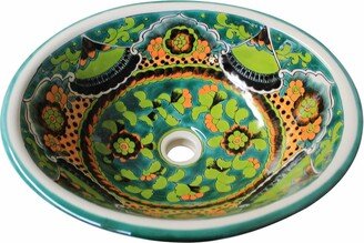 Mexican Talavera Sink Oval Drop in Handcrafted Ceramic - Pantano