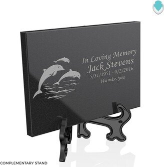 Custom Engraved Granite Plaque With Dolphins Artwork