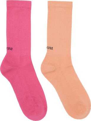 SOCKSSS Two-Pack Orange & Pink Socks