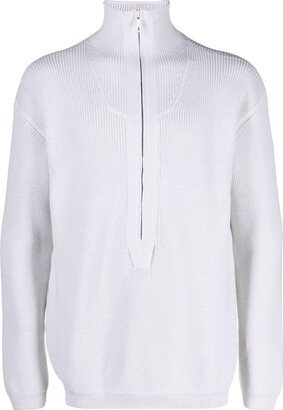 Zipped Funnel-Neck Jumper