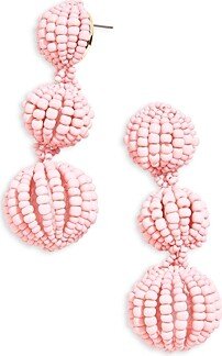 Skylar Color Beaded Triple Drop Statement Earrings