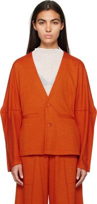 Orange Tucked Cardigan