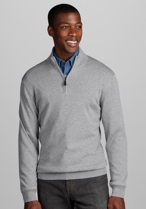 Big & Tall Men's Tailored Fit 1/4-Zip Pima Cotton Sweater