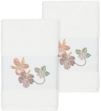 White Caroline Embellished Hand Towel - Set of 2