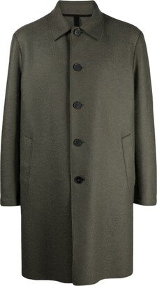 Brushed Virgin Wool Single-Breasted Coat