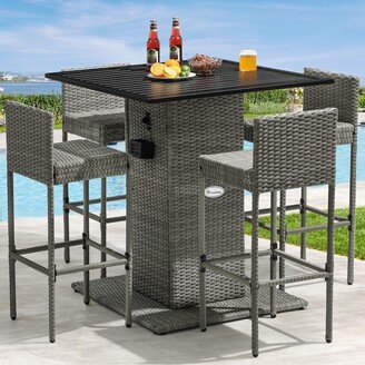 Moasis Bar Set with Wicker Outer Material