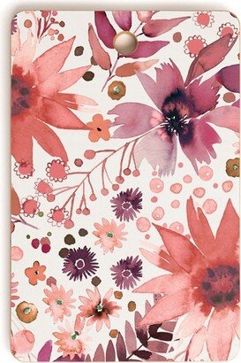 Ninola Design Rustic Flowers Organic Holiday Rectangular Cutting Board