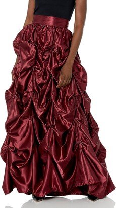 Daisy Corsets Women's Plus Size Wine Satin Pick-Up Long Skirt-AB