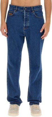 Logo Embroidered Straight-Leg Jeans-AC