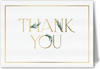 Thank You Cards: Art Deco Evergreen Thank You Card, White, 3X5, Matte, Folded Smooth Cardstock