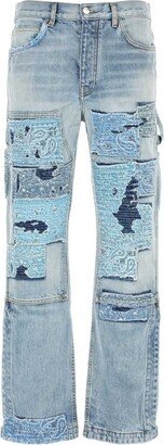 Patchwork Detailed Straight Leg Jeans