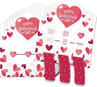 Big Dot of Happiness Happy Galentine's Day - Valentine's Day Party Game Pickle Cards - Pull Tabs 3-in-a-Row - Set of 12