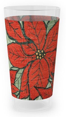 Outdoor Pint Glasses: Wild Poinsettias Outdoor Pint Glass, Red