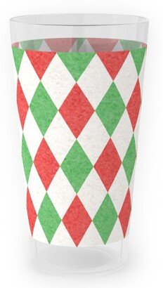 Outdoor Pint Glasses: Christmas Diamonds Outdoor Pint Glass, Multicolor