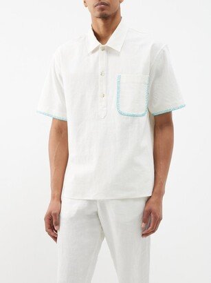 Stitch-trim Cotton-blend Canvas Shirt