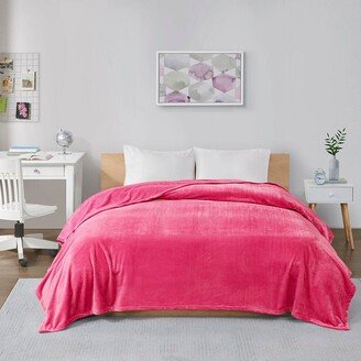 Gracie Mills 1-pc Microlight Plush Oversized Blanket, Pink - Twin Xl