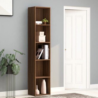 Book Cabinet Smoked Oak 15.7x11.8x74.4 Engineered Wood