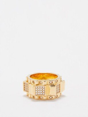 Cubic Zirconia & 18kt Gold-plated Ring