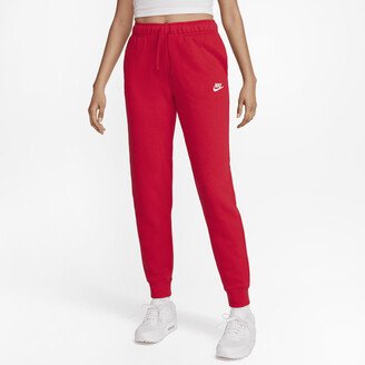 Women's Sportswear Club Fleece Mid-Rise Jogger Pants in Red