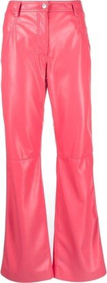 Faux-Leather Straight-Leg Trousers-AC