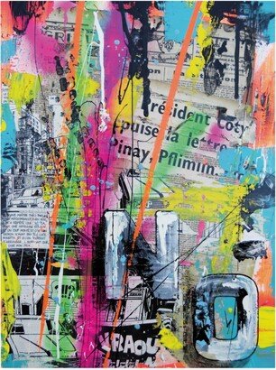 David Drioton Rainbow Paint Collage Canvas Art - 15.5 x 21