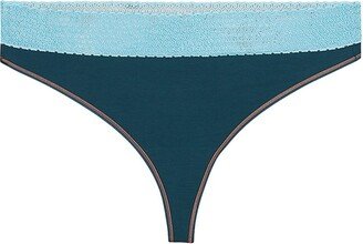 Lace-Trim Cotton-Blend Thong