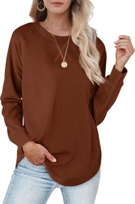 XIEERDUO Womens Tops Long Sleeve Casual Halloween Shirts for Women 2022 Caramel 3XL