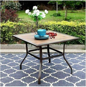 37x37 Square Patio Dining Table with Umbrella Hole - Captiva Designs