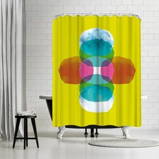 71 x 74 Shower Curtain, Green Cross Journey Bright by Paula Mills